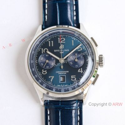 (TW Factory) Swiss Copy Breitling Premier Chronograph TWF 7750 Blue Arabic Watch 42 mm